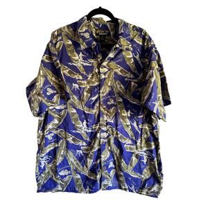 Vintage 90s Patagonia Organic Cotton Pataloha Hawaiian Print Shirt Size XL